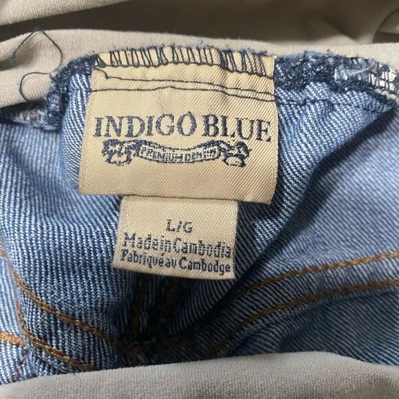 -‎ Women’s indigo, blue maternity boot, cut, jeans, size large - Picture 3 of 7